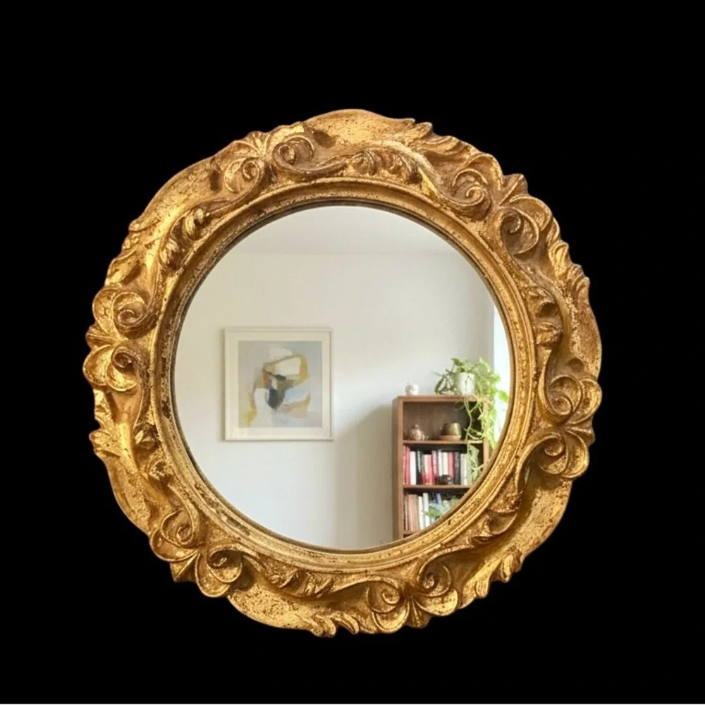 Italian Florentine Hollywood Regency Gold Giltwood Baroque Wall Mirror